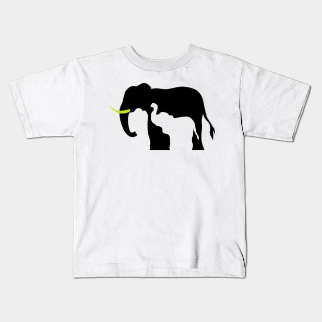 Black and White Elephants Kids T-Shirt by SakuraDragon